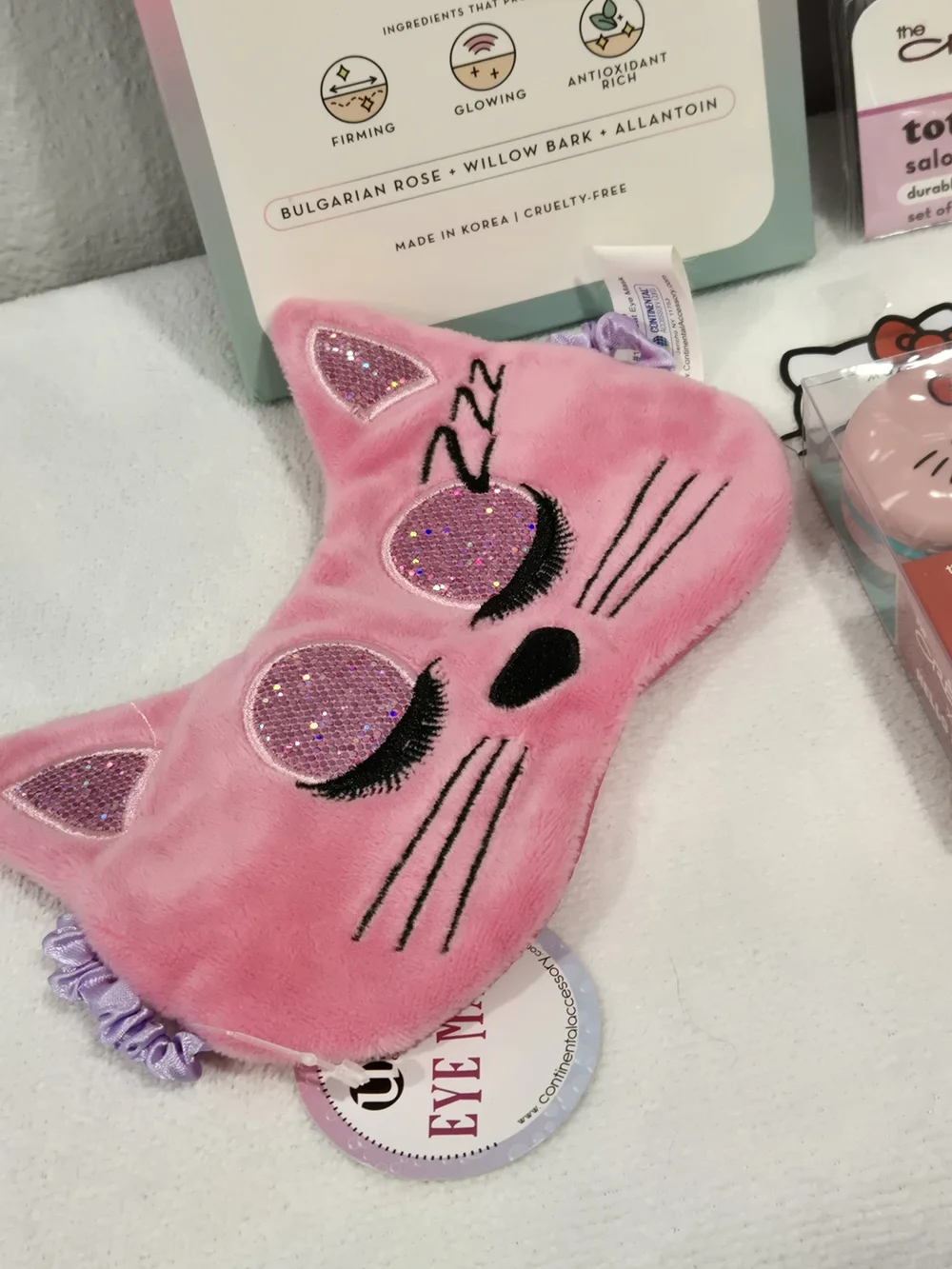 The Crème Shop Lip Balm, Hand Cream, Nail Files, Rose Water Mask and Sleep Mask